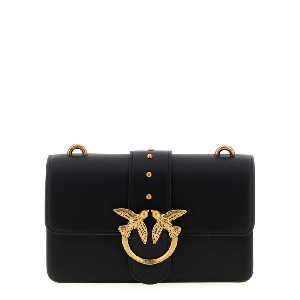 PINKO Black Calfskin Crossbody Women's Bag